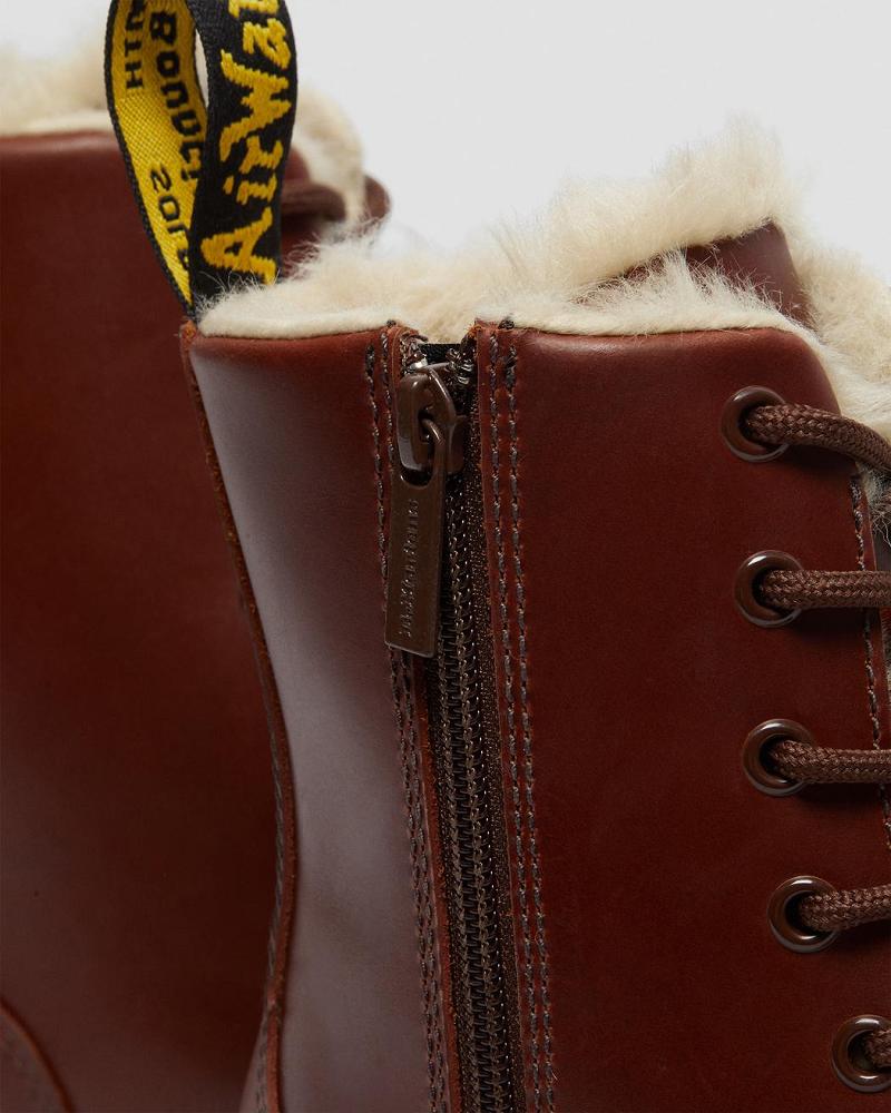 Botas Plataforma Dr Martens Jadon Faux Fur Forro Hombre Marrom | MX 258GSO